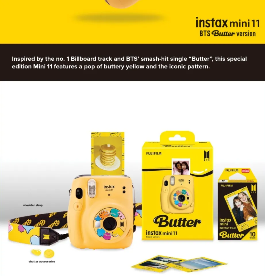 BTS butter チェキ　instax mini11 本体のみ BTS Butter FUJIFILM Instax Mini 11 instant Camera Yellow K-POP