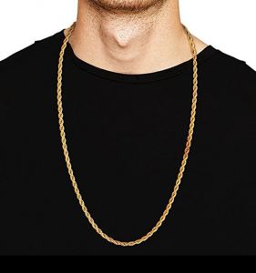 kalung pria titanium korea keren anti karat tambang silver gold bts wanita punk keren
