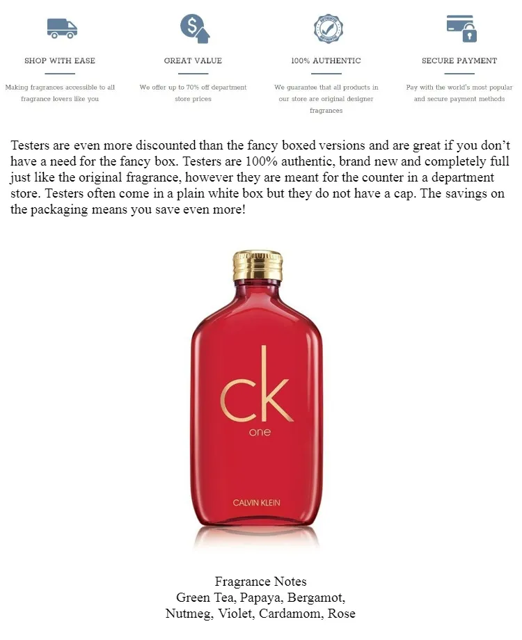 Calvin Klein cK One Collector's Edition EDT for Unisex Men