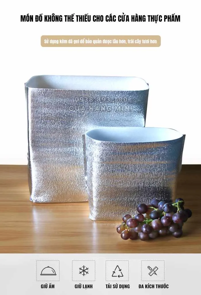 Túi Xốp Bạc Giữ Nhiệt Dày 3mm - 27x16x32cm Túi Xốp Bạc Giữ Nhiệt Dày 3mm - 27x16x32cm