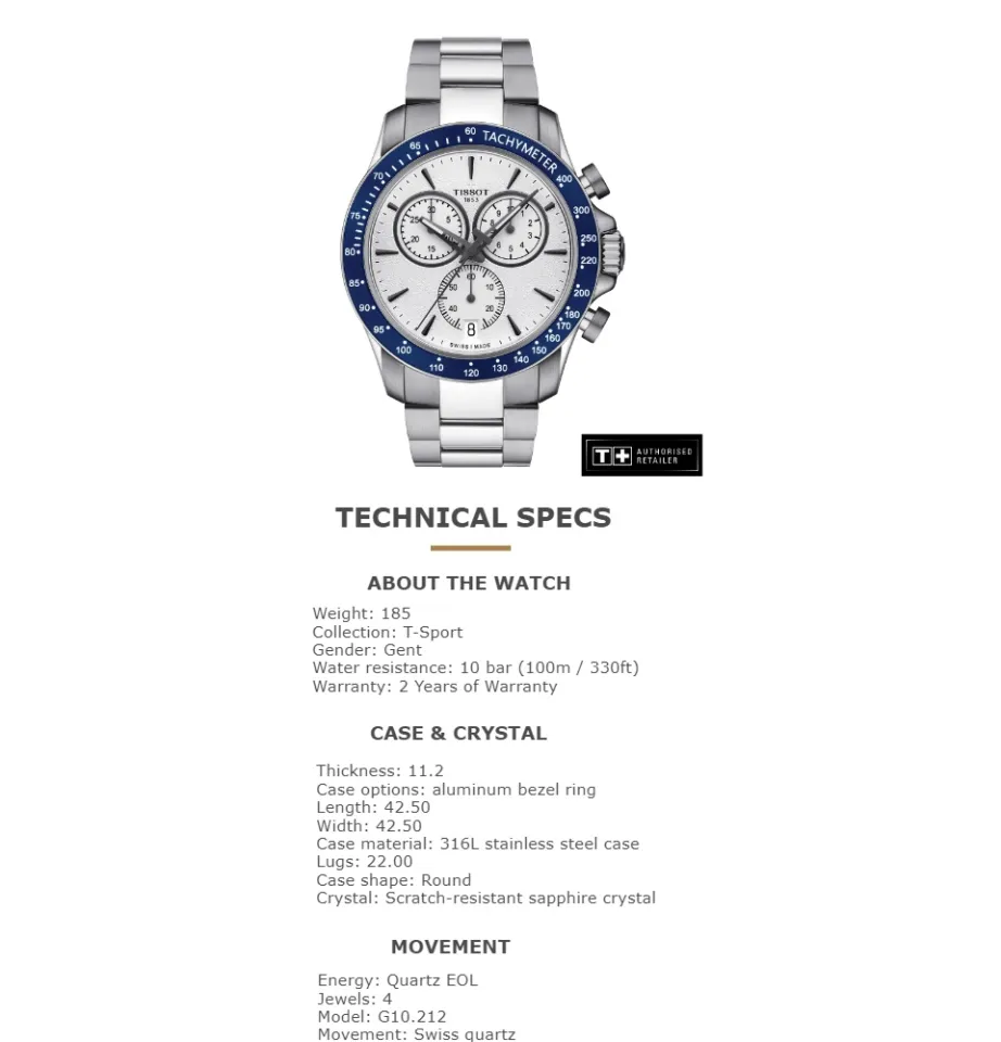 V8 on sale quartz chronograph