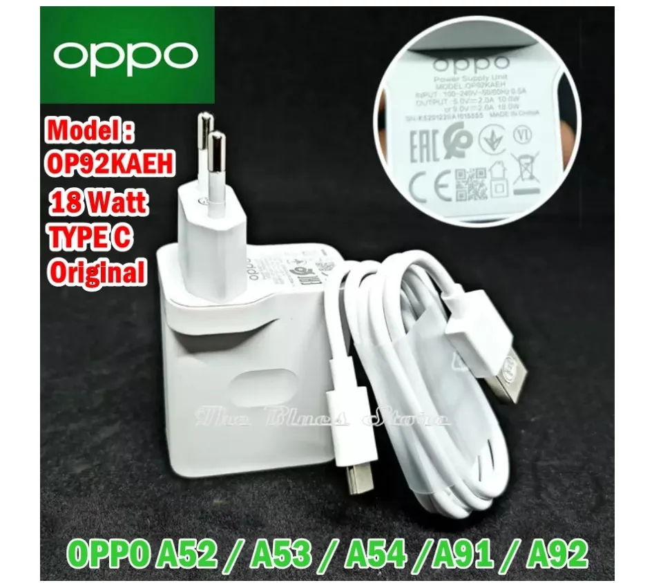 OPPO Charger TYPE C 18 WATT OP92KAEH Original 100% Pengisian Cepat