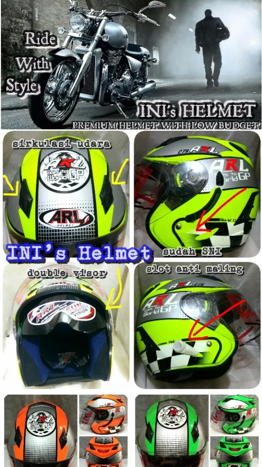 PROMO FREE ONGKIR COD Helm Half Face SNI HELM keren ARL Helmet