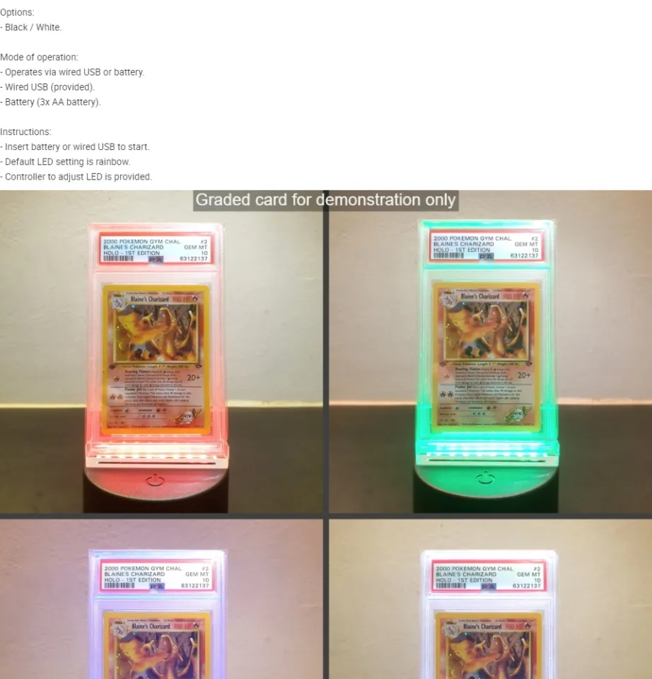Sports Card Display Acrylic Stand - Holder For PSA Graded Pokemon & Yugioh TCG Cards Trading Card Display Sports Card Display Acrylic Stand - Holder For PSA Graded Pokemon & Yugioh TCG Cards Trading Card Display