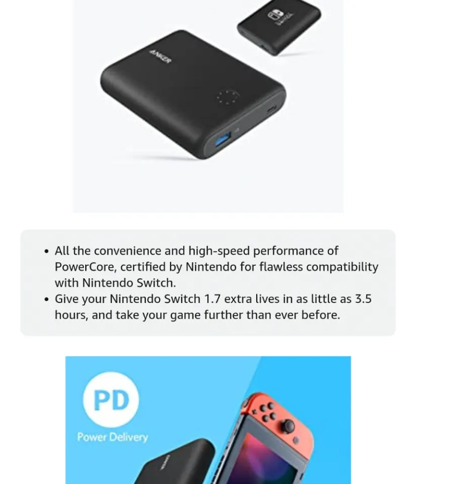 Anker PowerCore 13400 Nintendo Switch Edition with Power Delivery