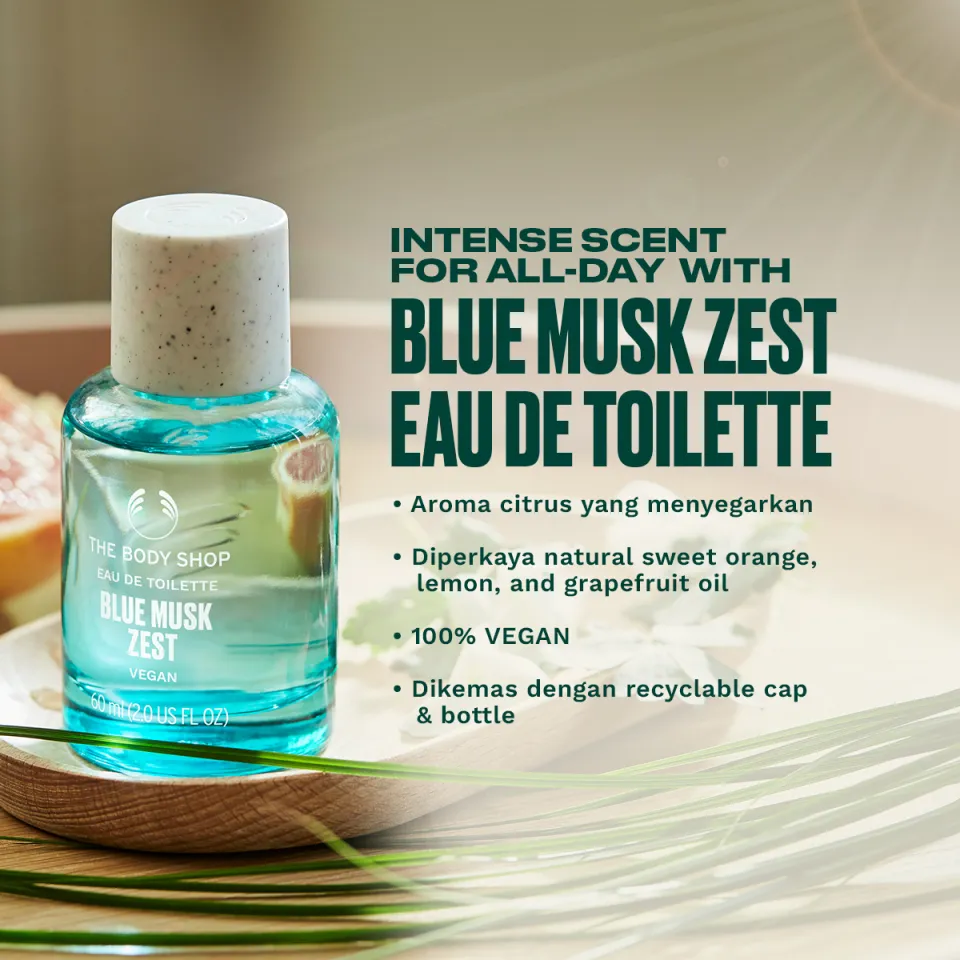 The Body Shop Blue Musk Zest Eau De Toilette Parfum EDT 60Ml