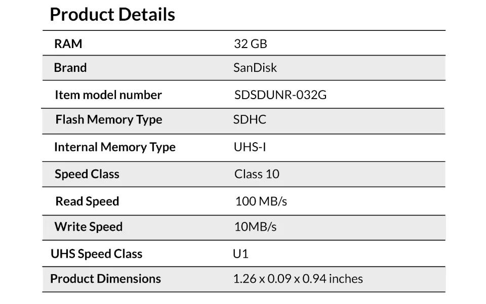 Sandisk 32GB Ultra SDHC/SDXC Memory Card SDSDUNB-032G-G