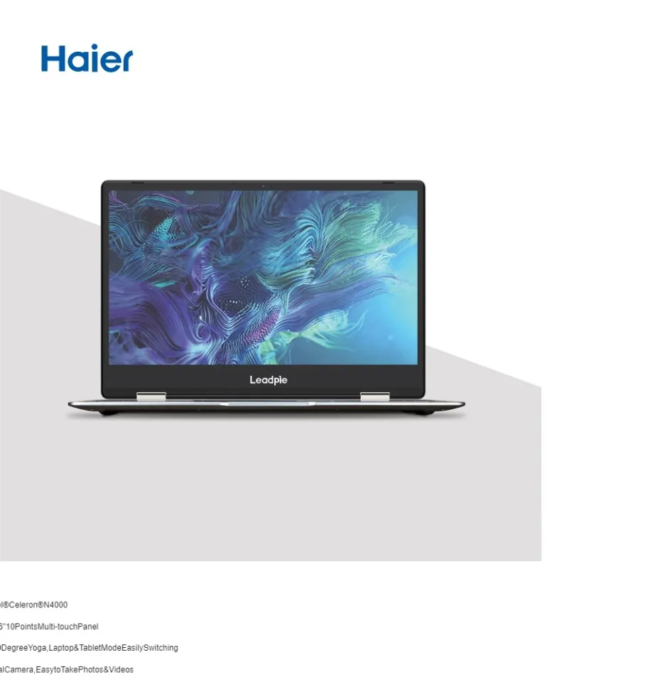 Haier Leadpie M2 Yoga Touchscreen| Celeron N4000 4GB RAM