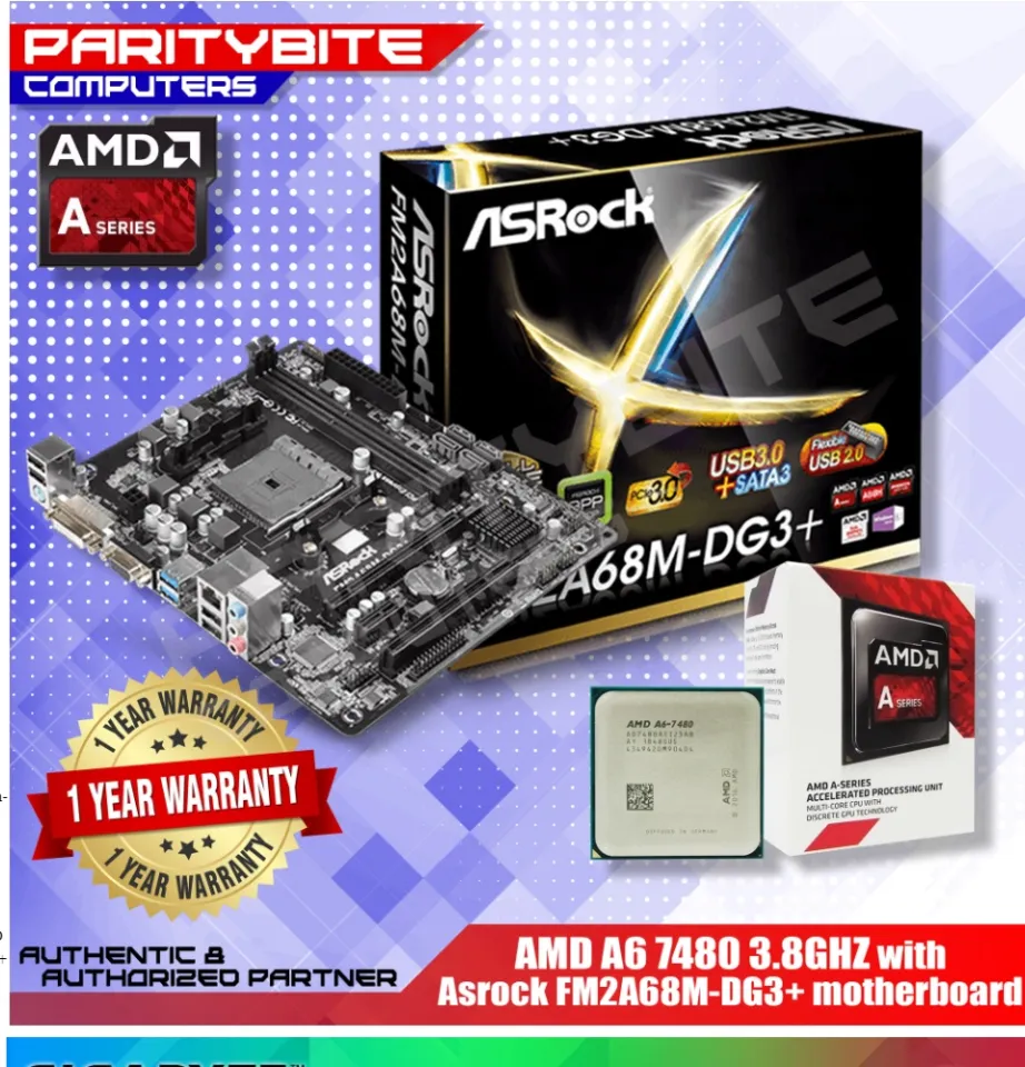 AMD A6 7480 with Asrock FM2A68M-DG3+ Motherboard Lazada PH