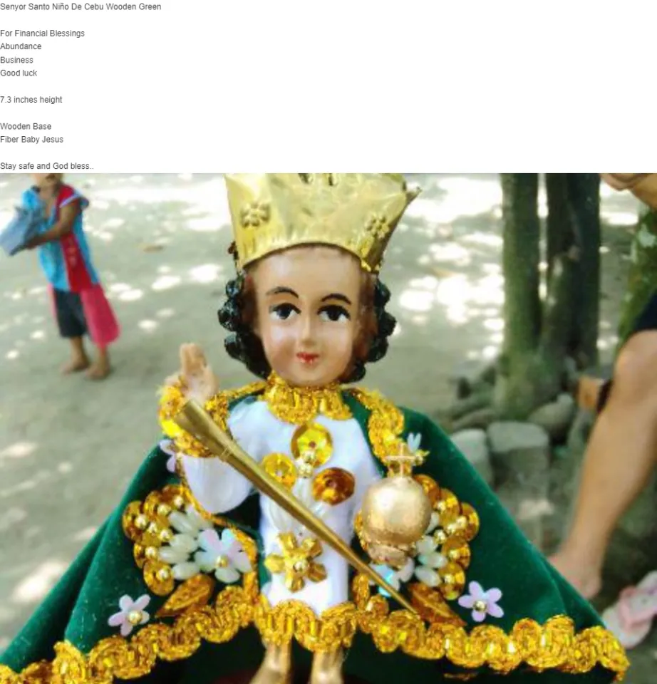 7 inches Green Senyor Santo Nio De Cebu Wooden Green Green Baby Jesus  Statue Green Business Suit - Lazada | Lazada PH
