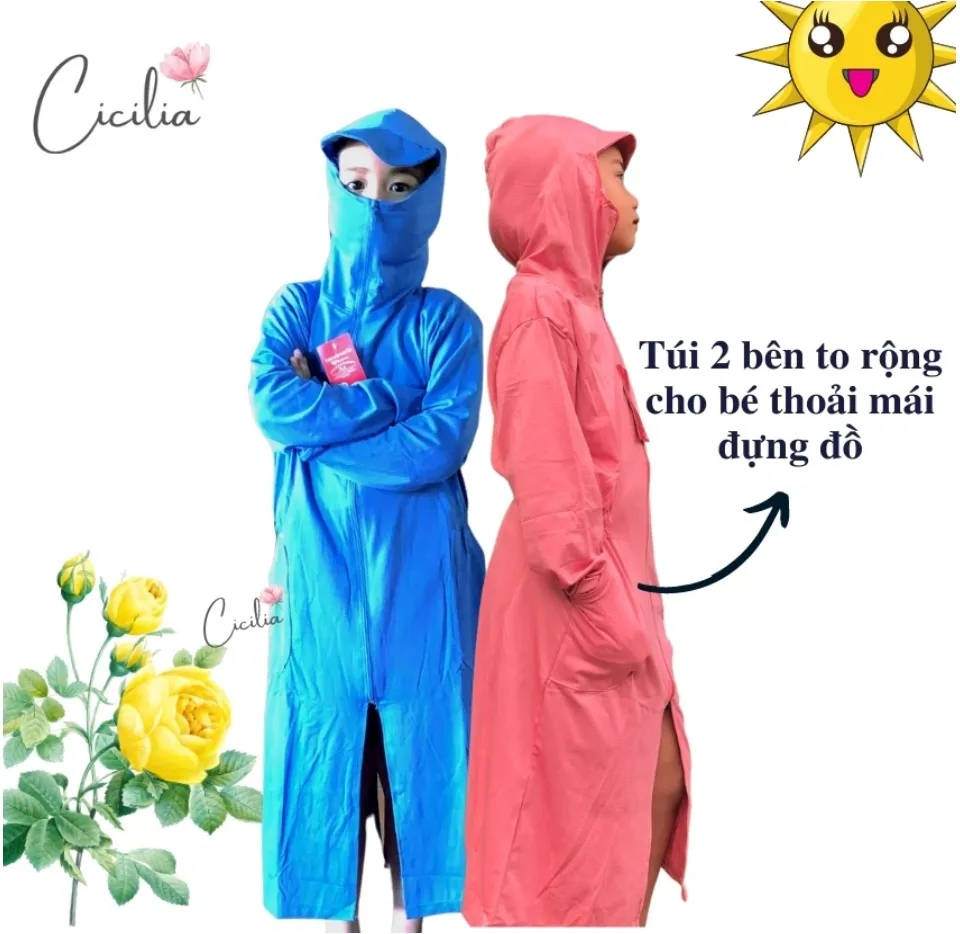 Áo chống nắng kiểu măng tô dáng dài cho bé yêu, chống tia UV tuyệt đối |  Shopee Việt Nam
