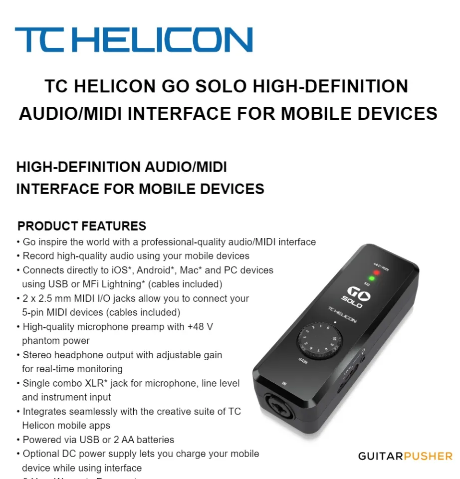 GO SOLO TC HELICON モバイルオーディオMIDIインターフェイス TC