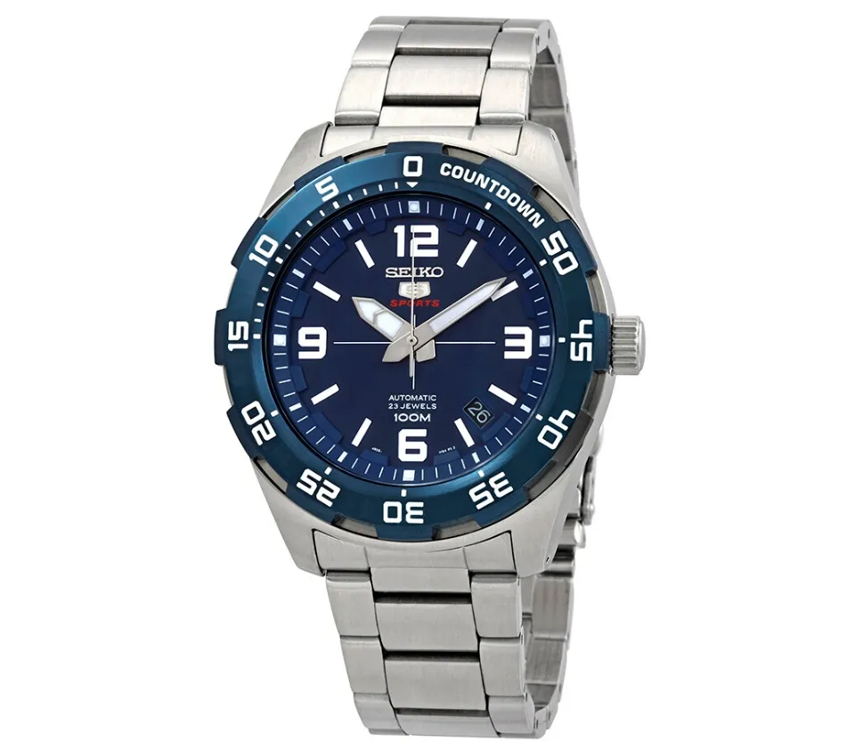 Seiko Sports Countdown Blue Dial Stainless Steel Automatic Watch