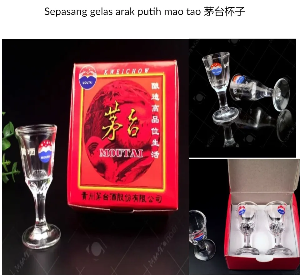 sepasang gelas Arak Putih Kaca Gelas Minuman Keras Ukuran Kecil