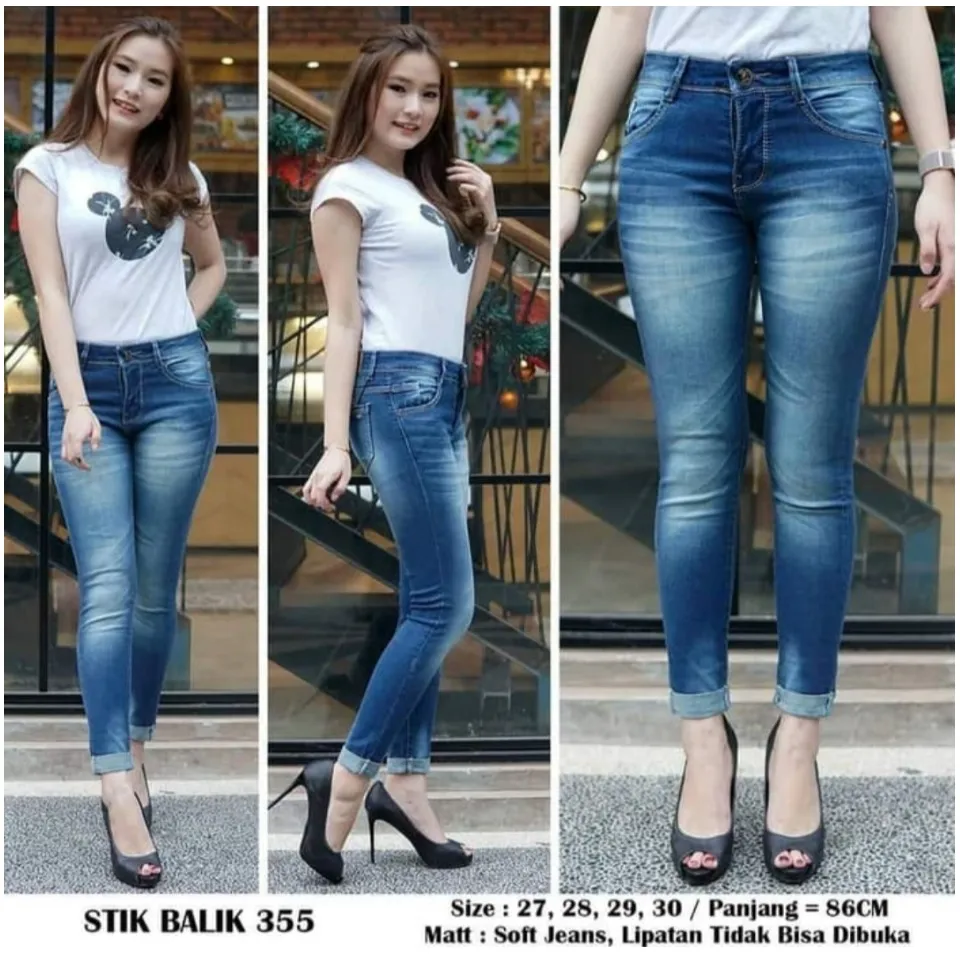 CELANA JEANS FAHION WANITA MODEL LIPAT KAKI 2023 Celana Jeans