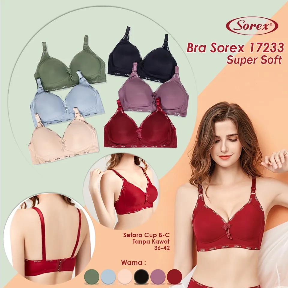 Bra Sorex Tanpa Kawat Super Soft Bh 17239 original - Fnt/pink, 40/90 di  Queen_underwear | Tokopedia