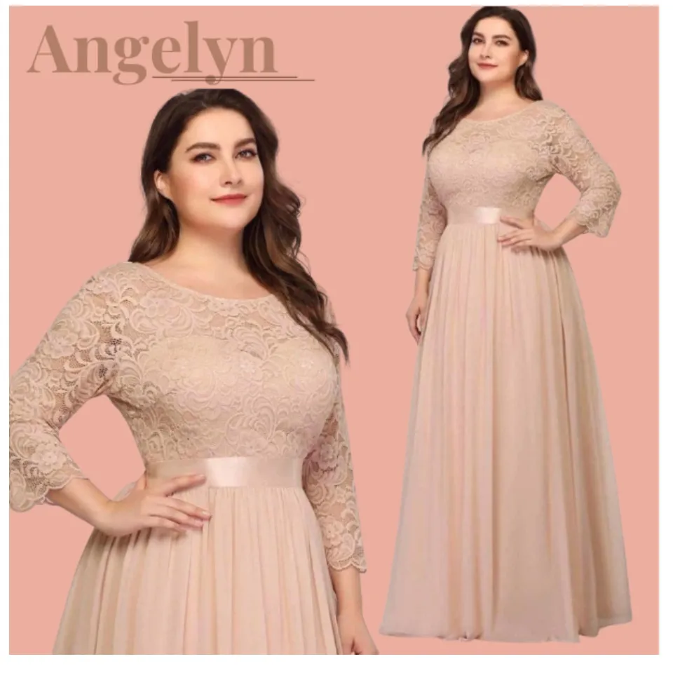 Chubby Fashion ANGELYN PLUS SIZE FORMAL DRESS wedding dress formal dress Lazada PH