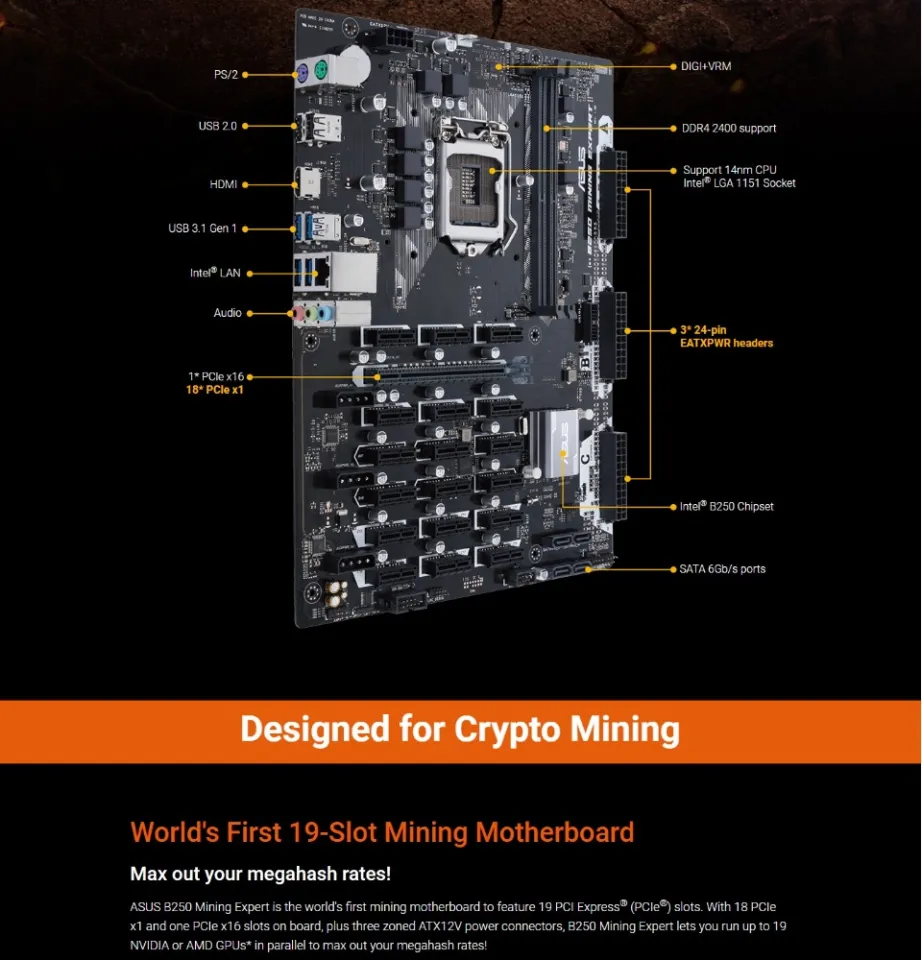 ASUS B250 MINING EXPERT 【新品未使用】 ASUS B250 MINING EXPERT Desktop Motherboard - Intel B250