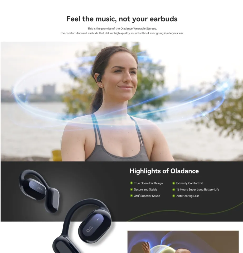 Oladance Wearable Stereo True Wireless Bluetooth Open-Ear Earphone