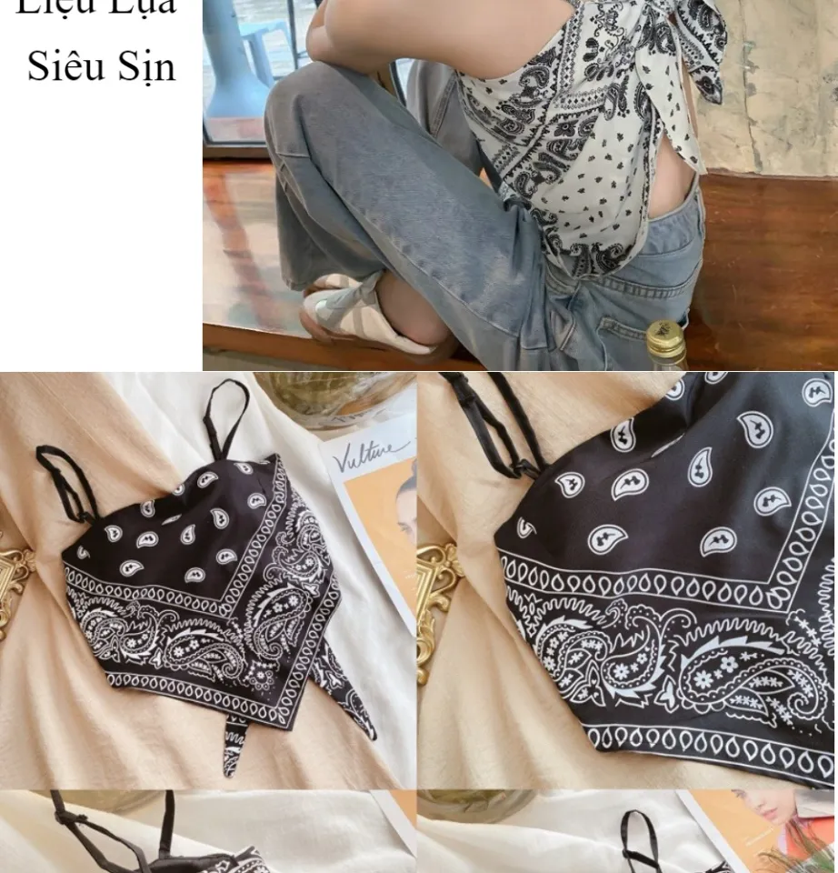 ẢNH THẬT] Áo khăn bandana 2 dây họa tiết thổ cẩm chất thun co dãn thời  trang hàn quốc, TUỆ LÂM, Áo 2 dây bandana, áo khăn yếm bandana, áo 2 dây