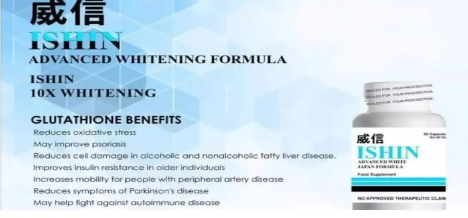 ishin glutathione benefits 10x Advanced Whitening Japan Formula [ORIGINAL] 10% Vitamin C + Pack:1 pack كريم للتصبغات والبقع الداكنة