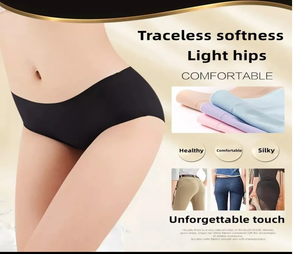 6 Pcs Set Seamless Panty Very Comfortable M-xxl Ice Silk Ladies Seamless  Panties Underpants