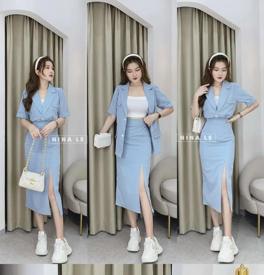 Set áo blazer và chân váy xòe nhẹ Yuno Dress - Chân váy | ThờiTrangNữ.vn