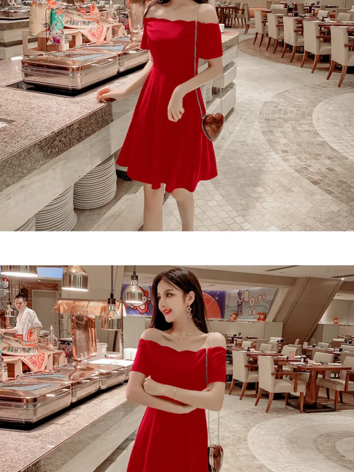 Korean on sale red outfit