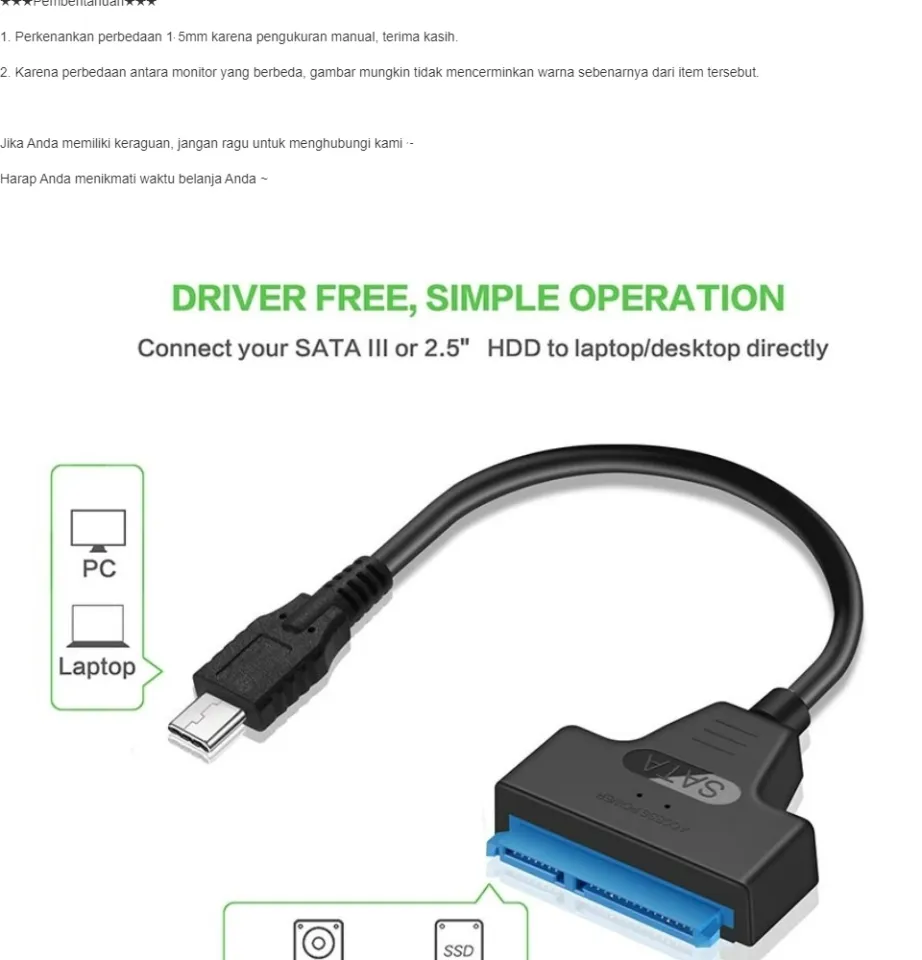 Kabel Adapter Hardisk Sata To Usb Hdd 25 Inch HDD Hard Disk