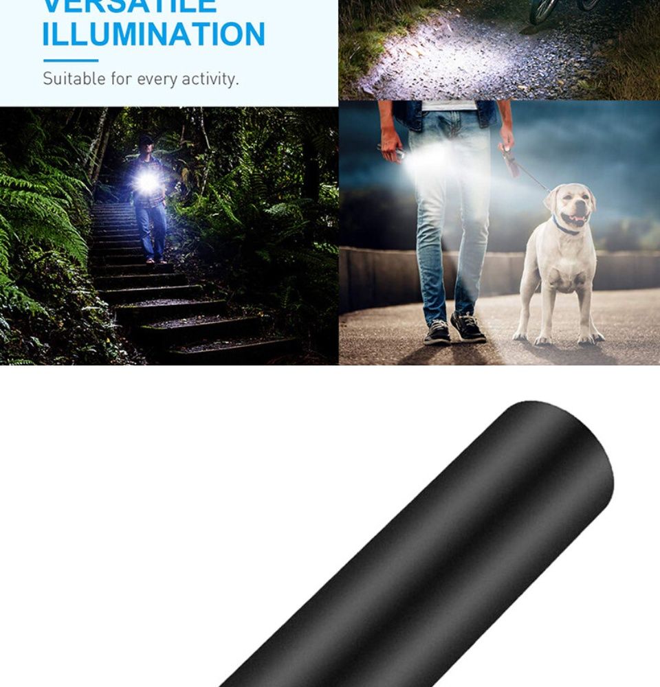 Mini lampe torche led rechargeable pour randonnée et pêche_voghion.com