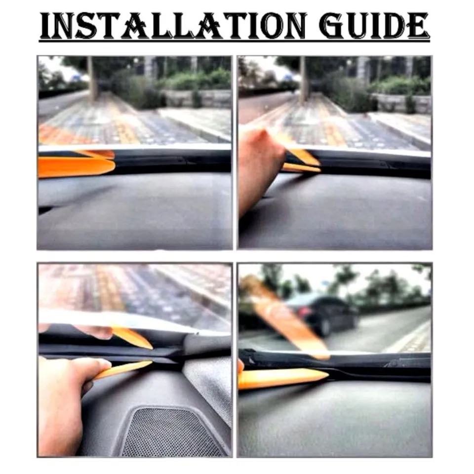 1.6m Carbon Fiber Car Seal Strip - Windshield Dashboard Gap Noise Insulation Kit 4 thumbnail image