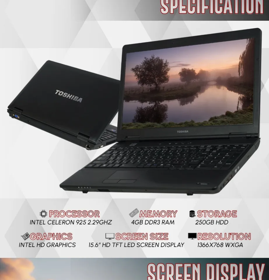 Toshiba Dynabook B450/C Notebook Laptop | Intel Celeron 4GB RAM