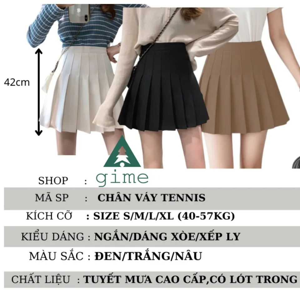 Chân váy xòe dài đến đầu gối MÀU ĐEN, KHÔNG HỌA TIẾT | Shopee Việt Nam