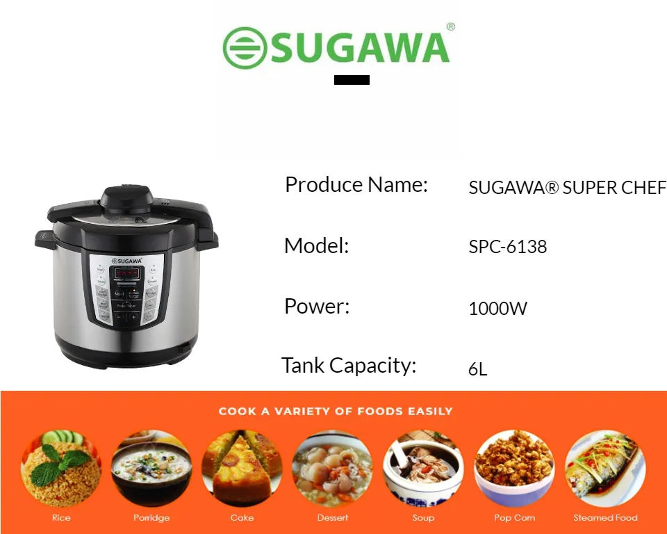 SUGAWA SUPER CHEF Pressure Cooker SPC 6888 Lazada