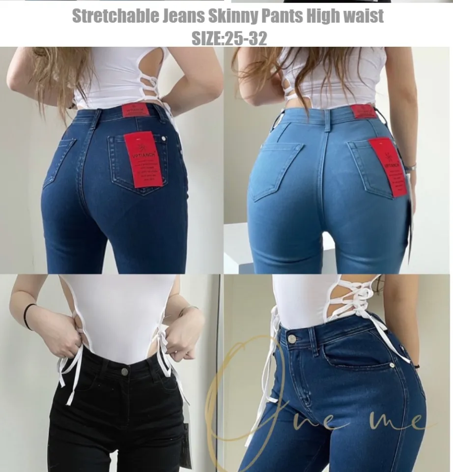 ONEME#COD 5 Colors High Waist Pants For Women Denim Pants Skinny Jeans  Stretchable Korean Pants Plus Size