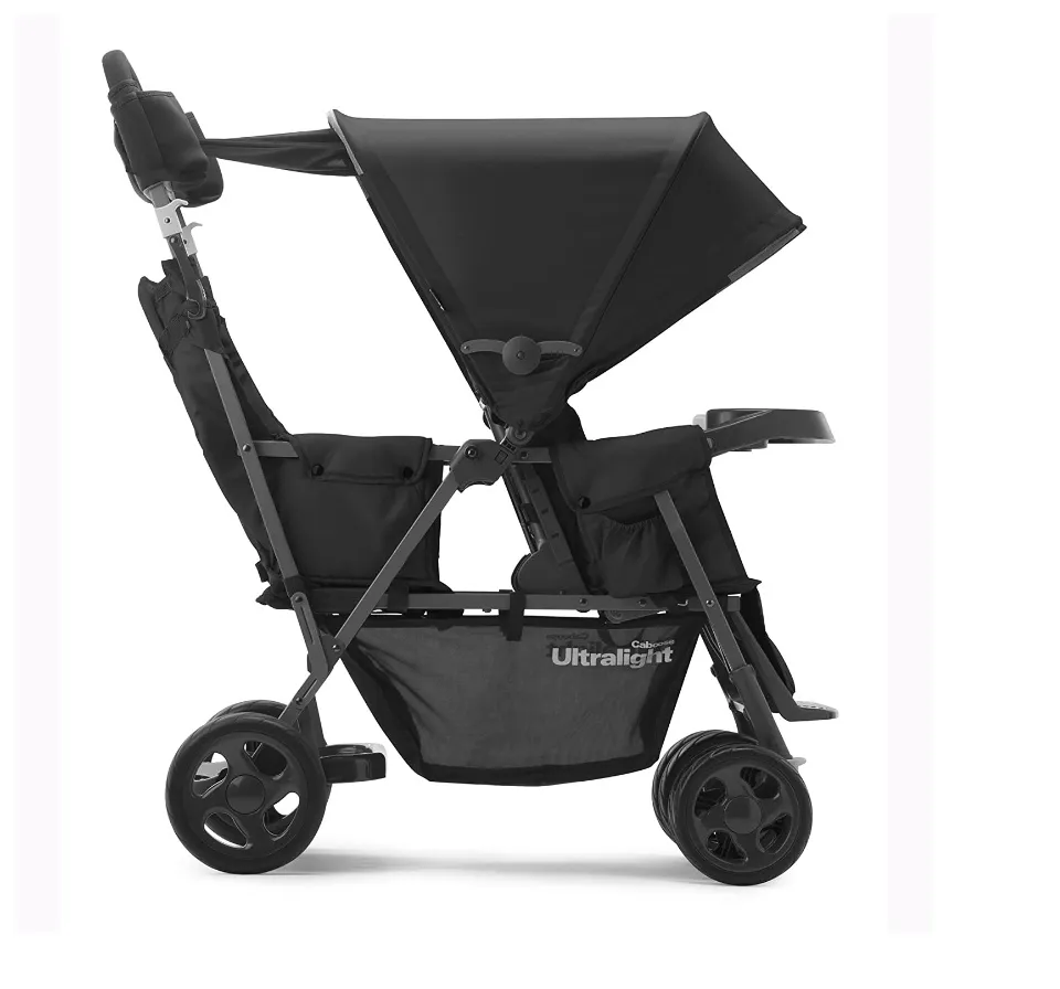 JOOVY Caboose Too Ultralight Graphite Tandem Stroller, Black