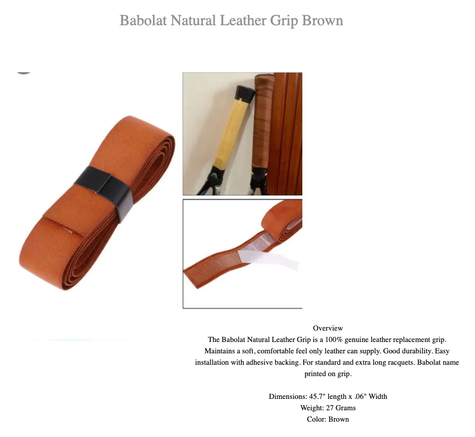 Babolat Natural Leather Grip Brown Lazada PH