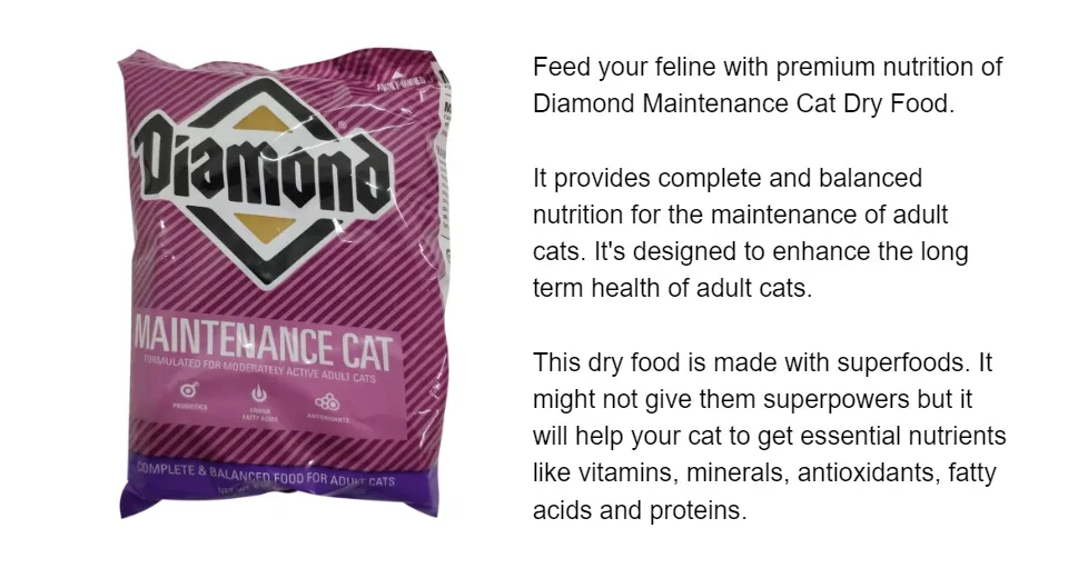 Diamond maintenance hot sale cat food