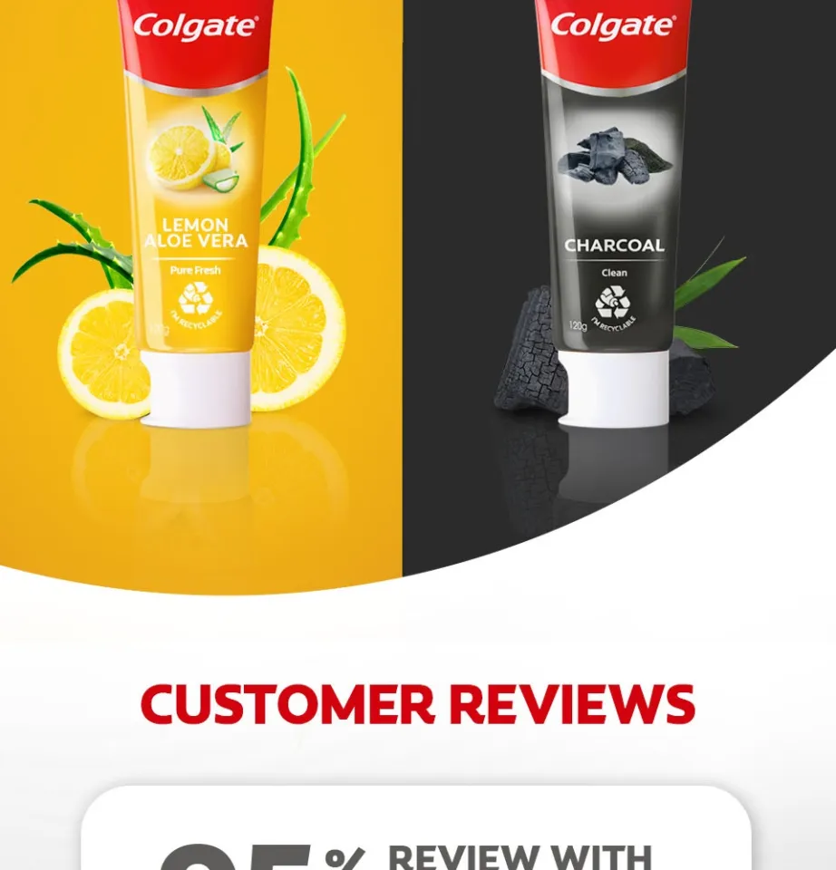 Colgate Naturals Pure Fresh (Lemon & Aloe Vera) Toothpaste 120g x 2  Valuepack | Lazada Singapore
