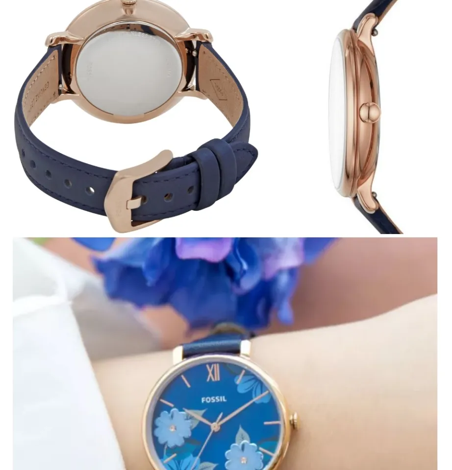 Fossil jacqueline blue leather best sale