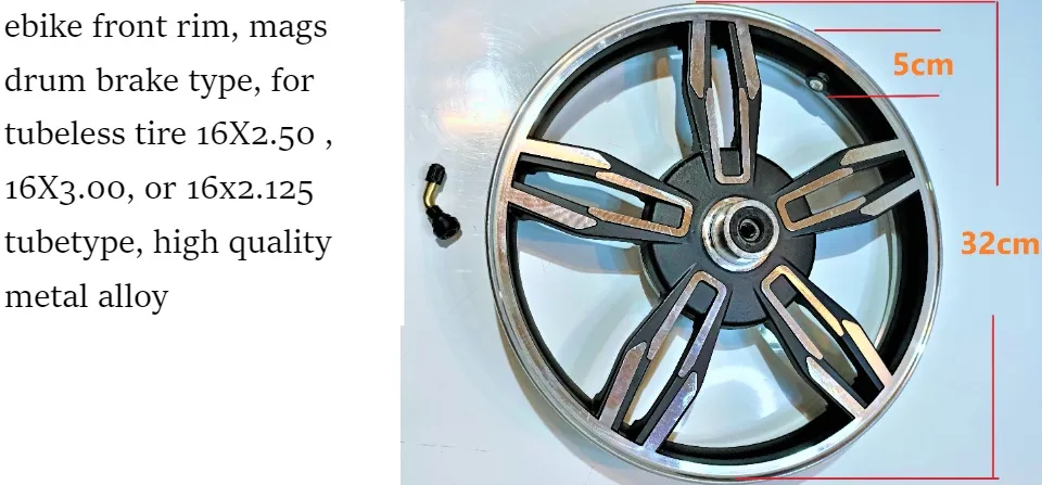 ebike rim, mags for tubeless tire size, with free