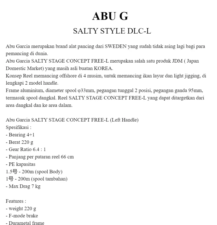 Promo Reel Abu Garcia Salty Style DLC Digital Line Counter + Clicker Diskon  23% di Seller aaron - Gandaria Utara, Kota Jakarta Selatan