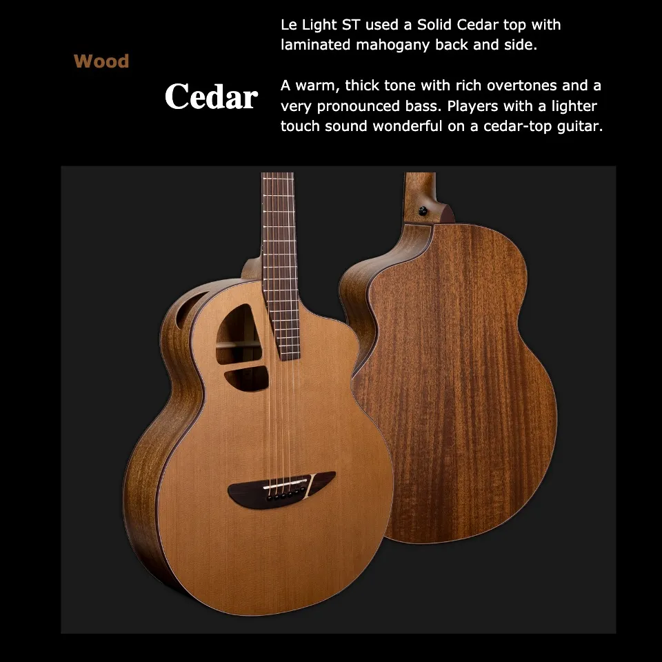 L.Luthier Le Light ST Entry Level Solid Top Acoustic Guitar | Lazada