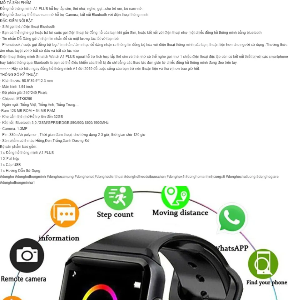 Smartwatch a1 hot sale plus