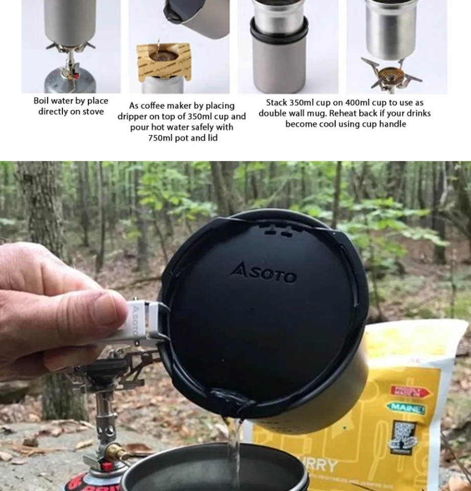 Soto Thermo Stack Combo Cookset Outdoor Camping Cookware Cooking