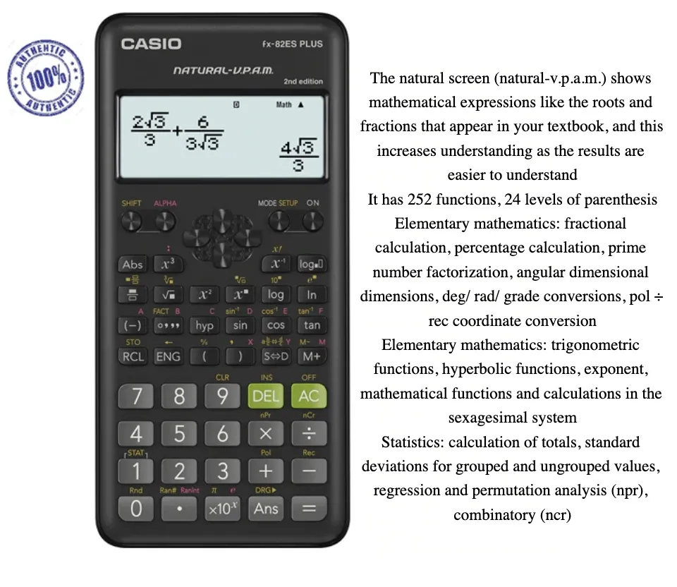 Casio calculator best sale es plus