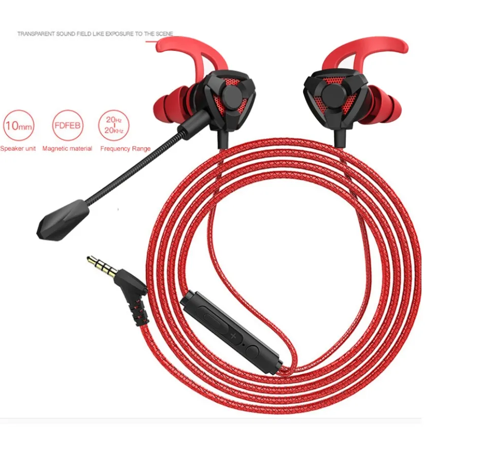 G9 Gaming Earphone PUBG Stereo Bass HiFi Microphone Headset In-ear