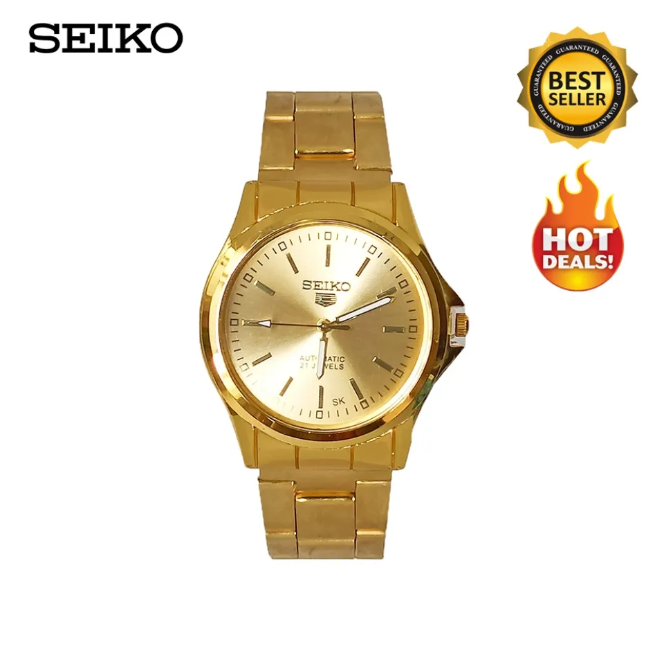 Seiko 5 automatic 21 jewels gold plated on sale price