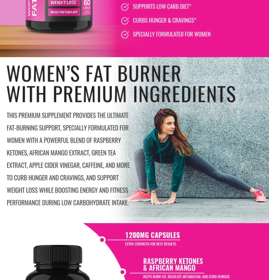 Nobi Nutrition Premium Fat Burner for Women - Thermogenic Supplement,  Carbohydrate Blocker, Metabolism Booster an Appetite Suppressant -  Healthier Weight Loss - Energy Pills - 60 Capsules
