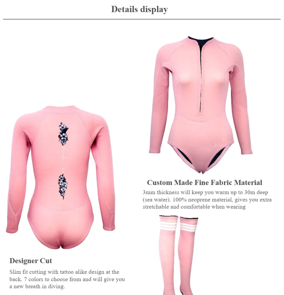Womens Swimwear Woman Diver Diving Suit 2mm Neoprene Equipment Pink Long  Sleeve Bikini Swimsuit Women Korean From Capsicum, $38.71